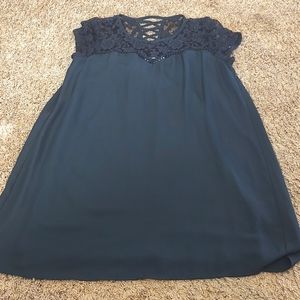 Almost Famous Black baby doll dress L NWT